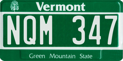 VT license plate NQM347