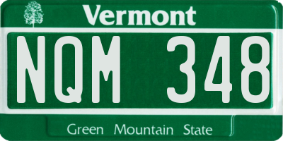 VT license plate NQM348
