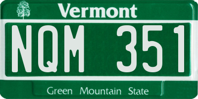 VT license plate NQM351