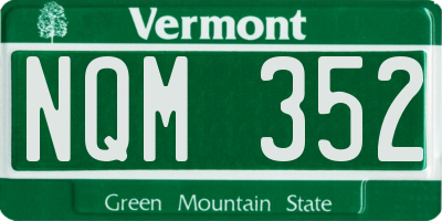 VT license plate NQM352