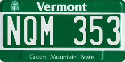 VT license plate NQM353