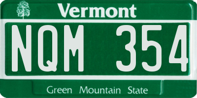 VT license plate NQM354