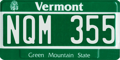 VT license plate NQM355