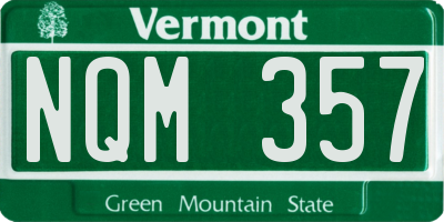 VT license plate NQM357