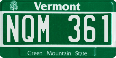 VT license plate NQM361