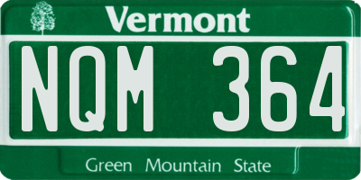 VT license plate NQM364