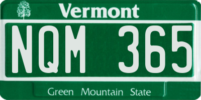 VT license plate NQM365