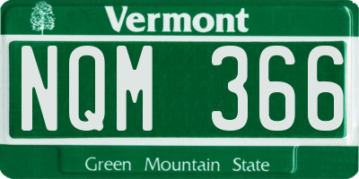VT license plate NQM366
