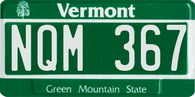 VT license plate NQM367