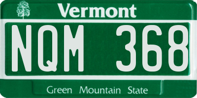 VT license plate NQM368