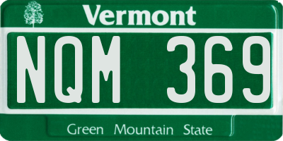 VT license plate NQM369