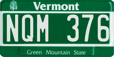 VT license plate NQM376