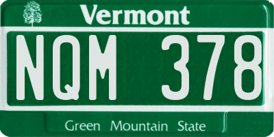VT license plate NQM378