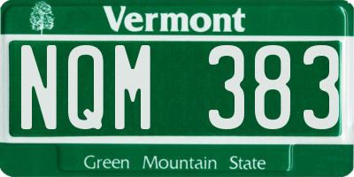 VT license plate NQM383