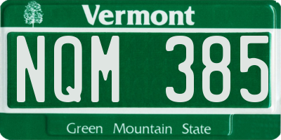 VT license plate NQM385