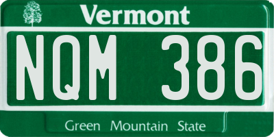 VT license plate NQM386