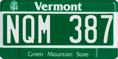 VT license plate NQM387