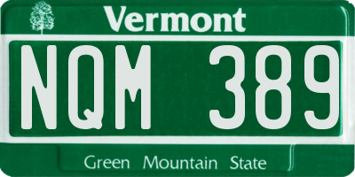 VT license plate NQM389