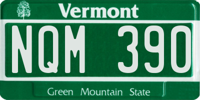 VT license plate NQM390