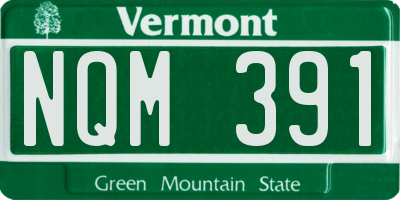 VT license plate NQM391