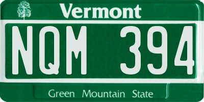 VT license plate NQM394