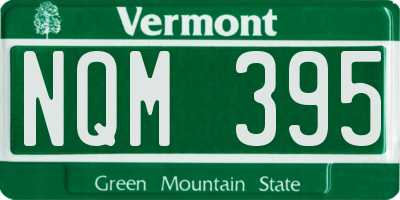 VT license plate NQM395