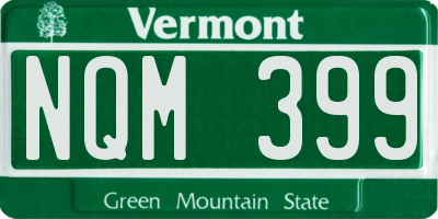 VT license plate NQM399