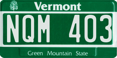 VT license plate NQM403