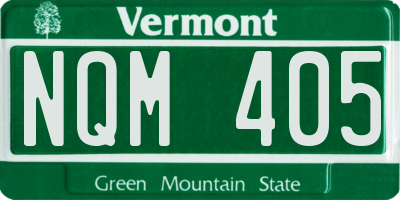 VT license plate NQM405