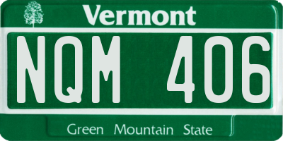 VT license plate NQM406