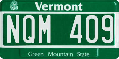 VT license plate NQM409