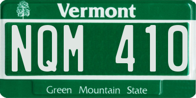 VT license plate NQM410