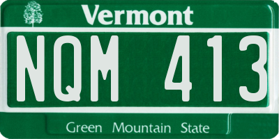 VT license plate NQM413