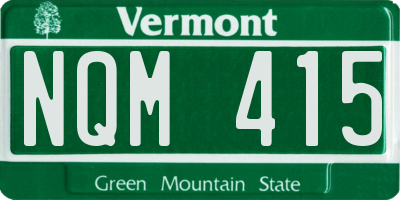 VT license plate NQM415