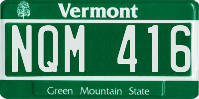 VT license plate NQM416