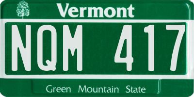 VT license plate NQM417