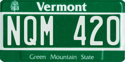 VT license plate NQM420