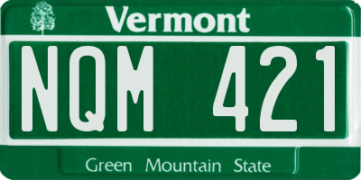 VT license plate NQM421