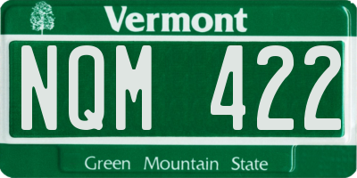 VT license plate NQM422