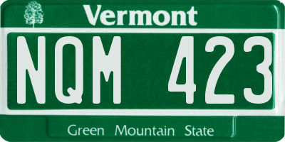 VT license plate NQM423