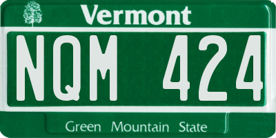VT license plate NQM424