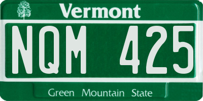VT license plate NQM425