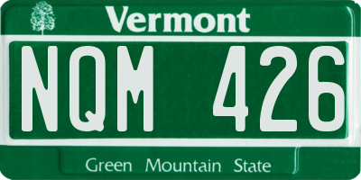 VT license plate NQM426