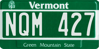 VT license plate NQM427
