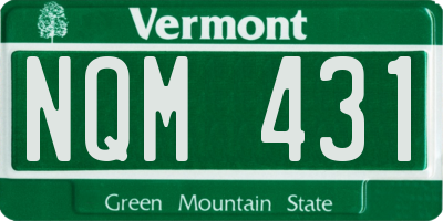 VT license plate NQM431