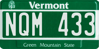 VT license plate NQM433