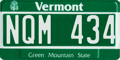 VT license plate NQM434