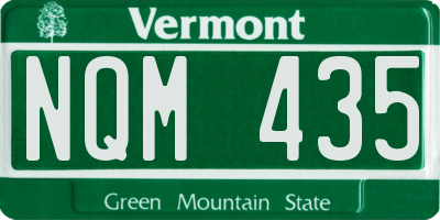 VT license plate NQM435