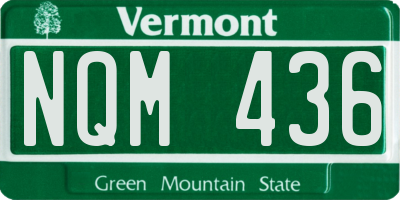 VT license plate NQM436