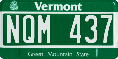 VT license plate NQM437